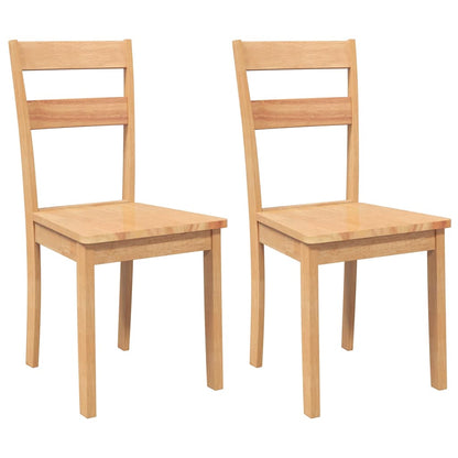 Eetkamerstoelen 2 st massief hout naturel rubber