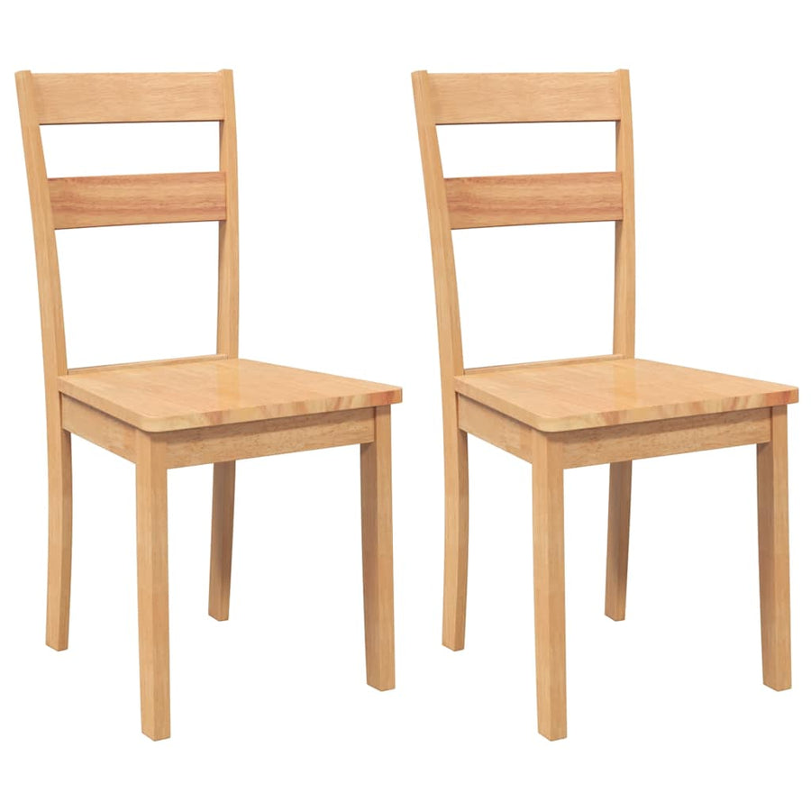 Eetkamerstoelen 2 st massief hout naturel rubber