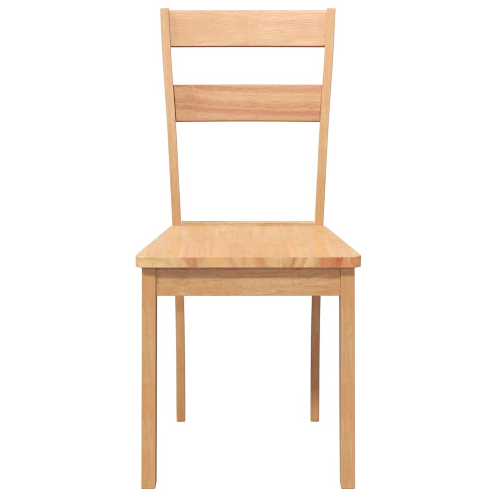 Eetkamerstoelen 2 st massief hout naturel rubber