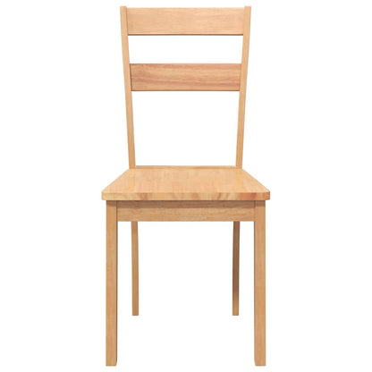 Eetkamerstoelen 2 st massief hout naturel rubber