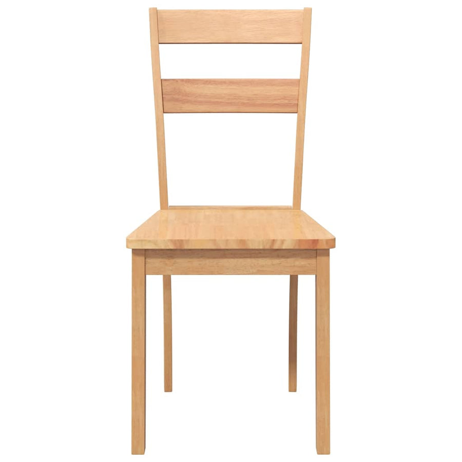 Eetkamerstoelen 2 st massief hout naturel rubber