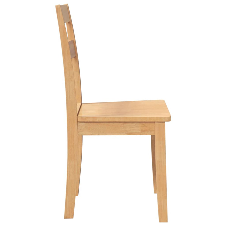 Eetkamerstoelen 2 st massief hout naturel rubber