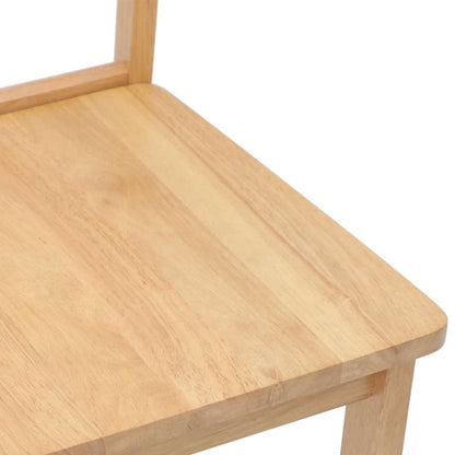 Eetkamerstoelen 2 st massief hout naturel rubber