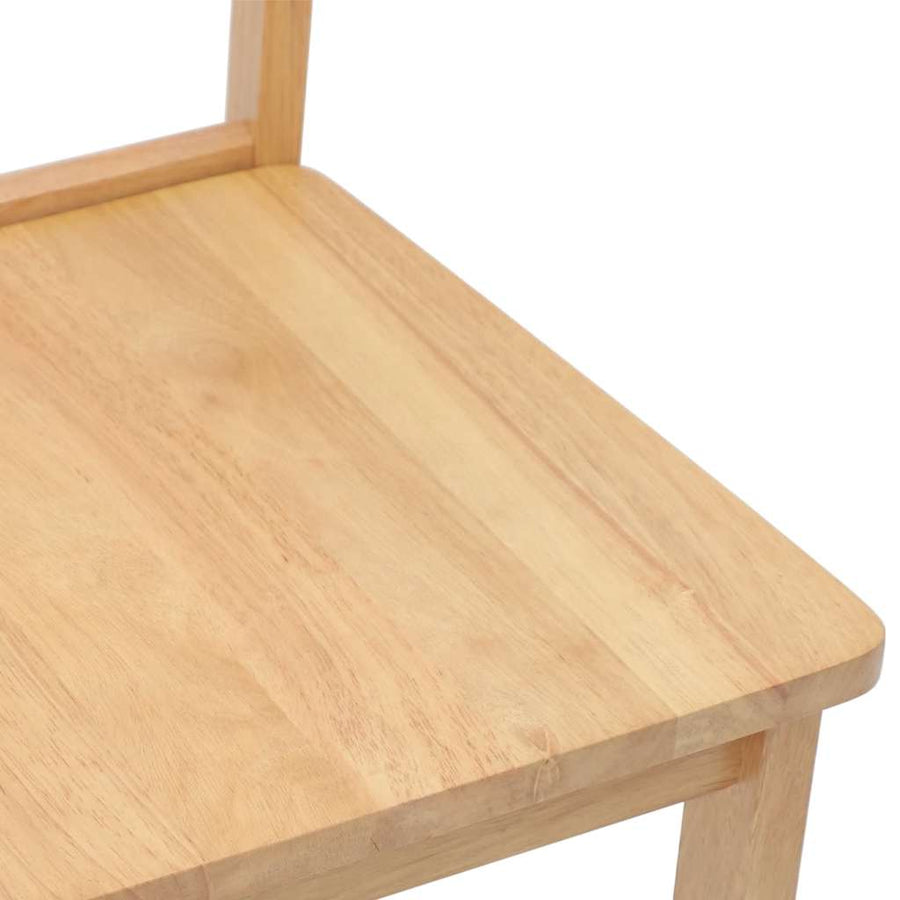 Eetkamerstoelen 2 st massief hout naturel rubber