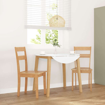 Eetkamerstoelen 2 st massief hout naturel rubber