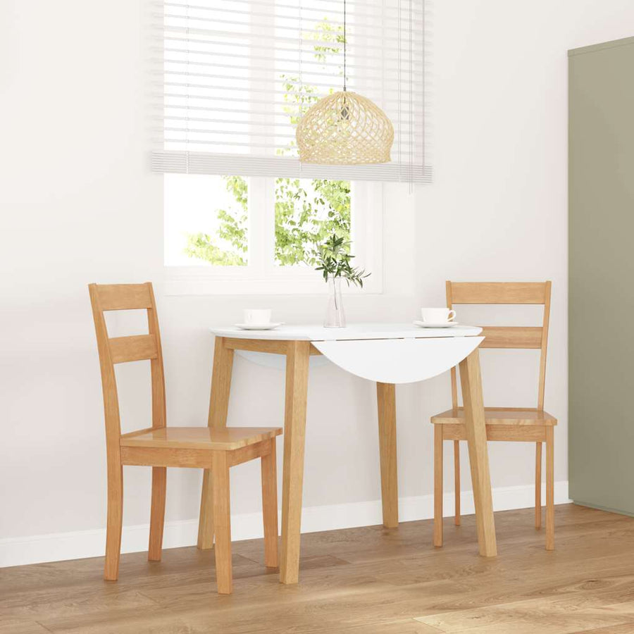 Eetkamerstoelen 2 st massief hout naturel rubber