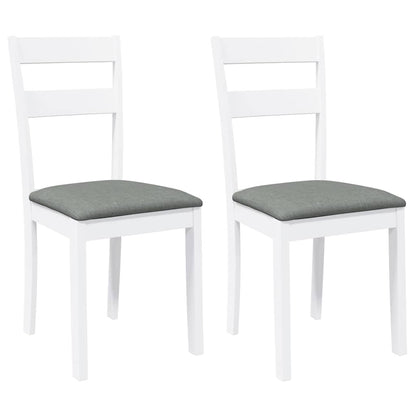 Eetkamerstoelen met kussens 2 st massief hout rubber wit