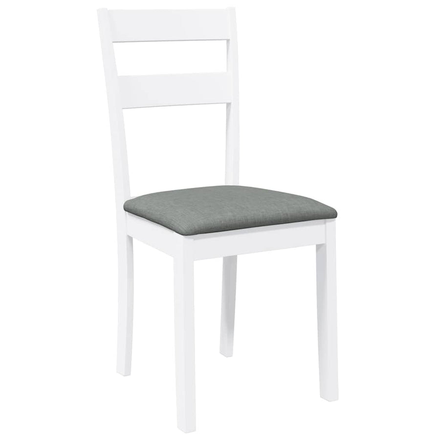 Eetkamerstoelen met kussens 2 st massief hout rubber wit