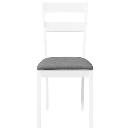 Eetkamerstoelen met kussens 2 st massief hout rubber wit