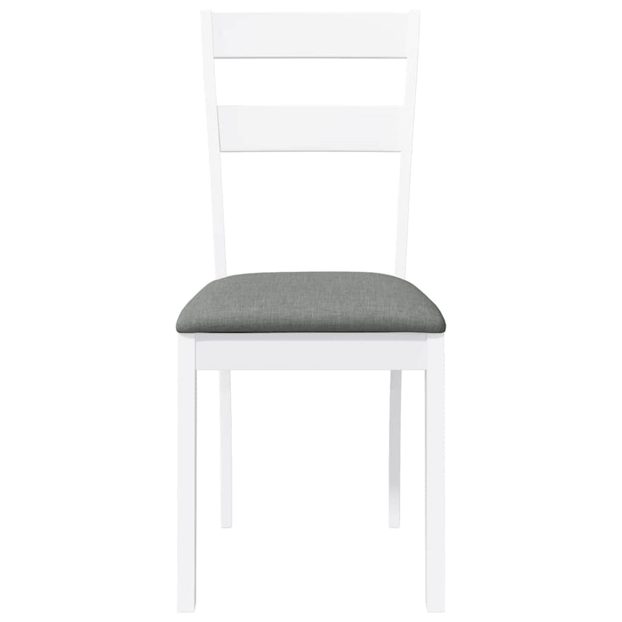 Eetkamerstoelen met kussens 2 st massief hout rubber wit