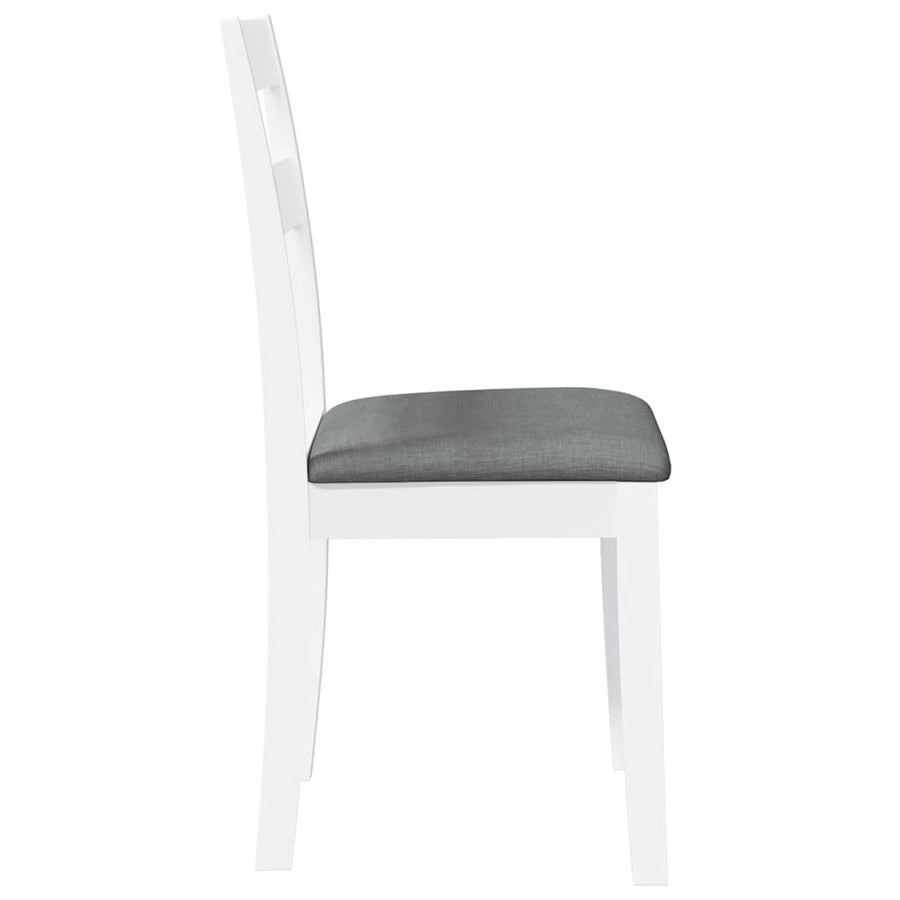 Eetkamerstoelen met kussens 2 st massief hout rubber wit