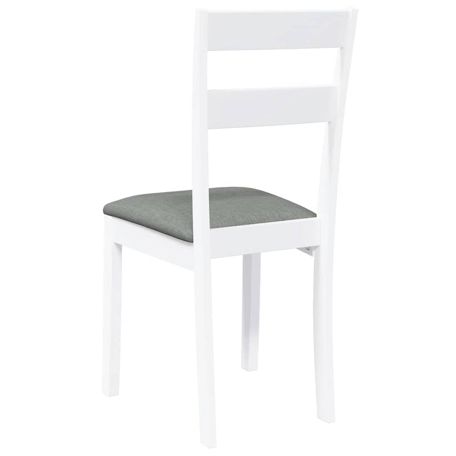 Eetkamerstoelen met kussens 2 st massief hout rubber wit