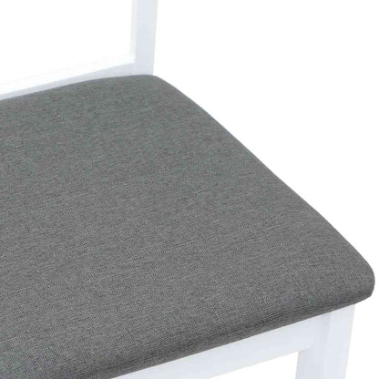 Eetkamerstoelen met kussens 2 st massief hout rubber wit