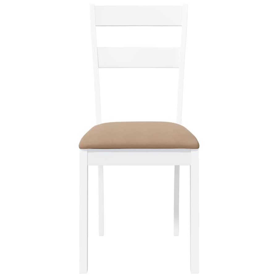 Eetkamerstoelen met kussens 2 st massief hout rubber wit