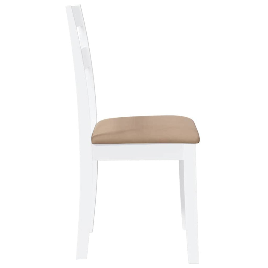 Eetkamerstoelen met kussens 2 st massief hout rubber wit