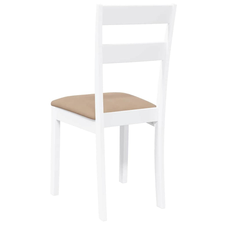 Eetkamerstoelen met kussens 2 st massief hout rubber wit