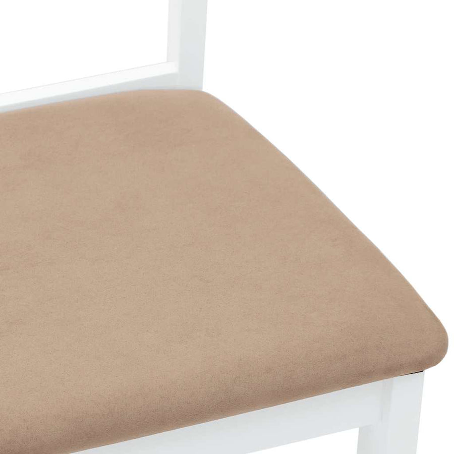 Eetkamerstoelen met kussens 2 st massief hout rubber wit