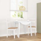 Eetkamerstoelen massief rubberhout 2 stuks wit