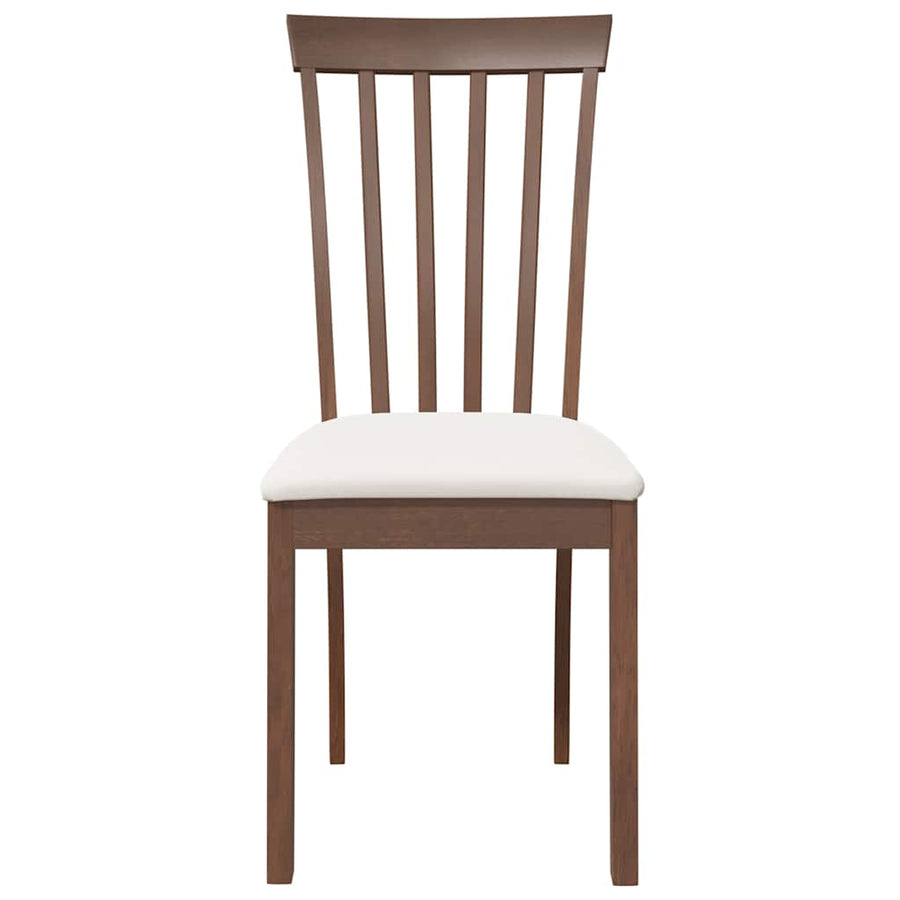Eetkamerstoelen Met Kussens Massief Hout Rubber Bruin en crème