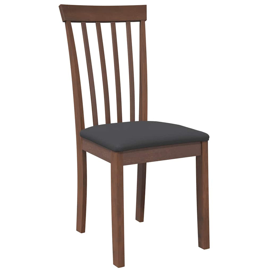 Eetkamerstoelen met kussens 2 st massief hout rubber bruin