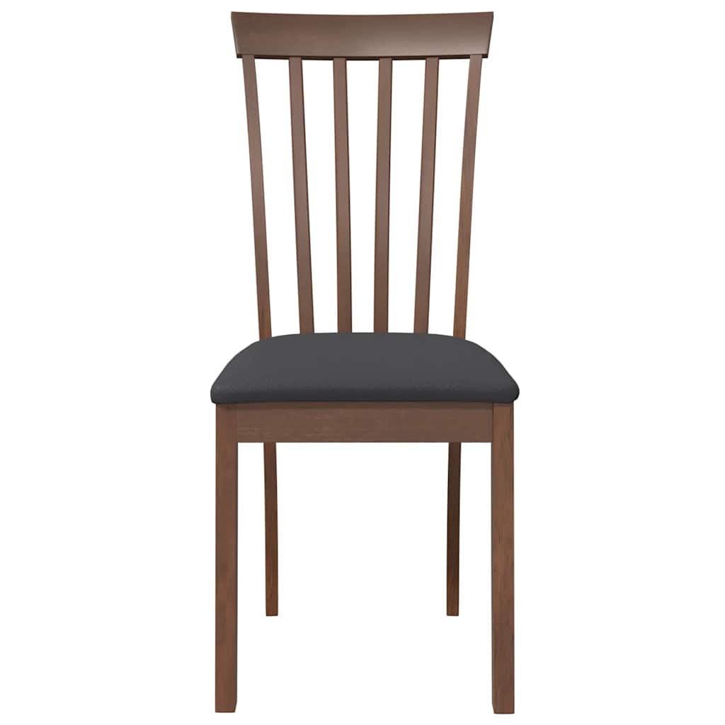 Eetkamerstoelen met kussens 2 st massief hout rubber bruin
