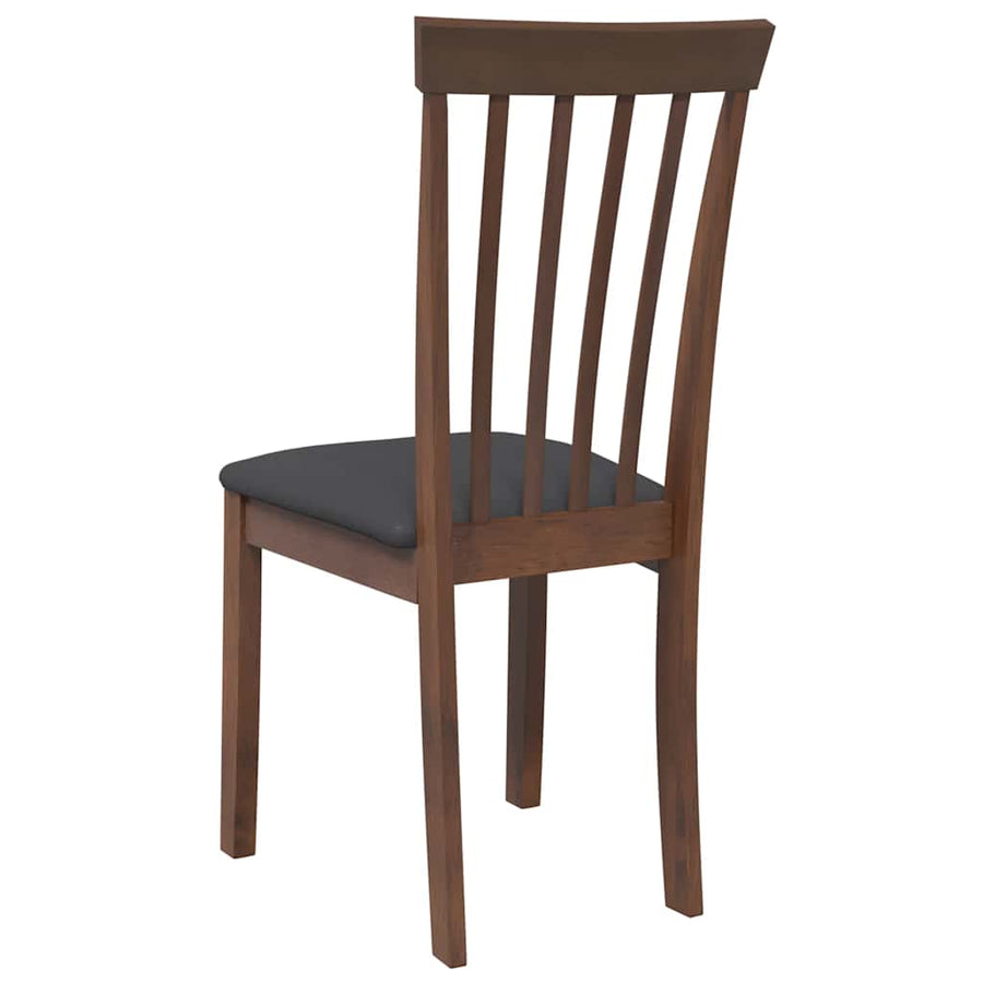 Eetkamerstoelen met kussens 2 st massief hout rubber bruin
