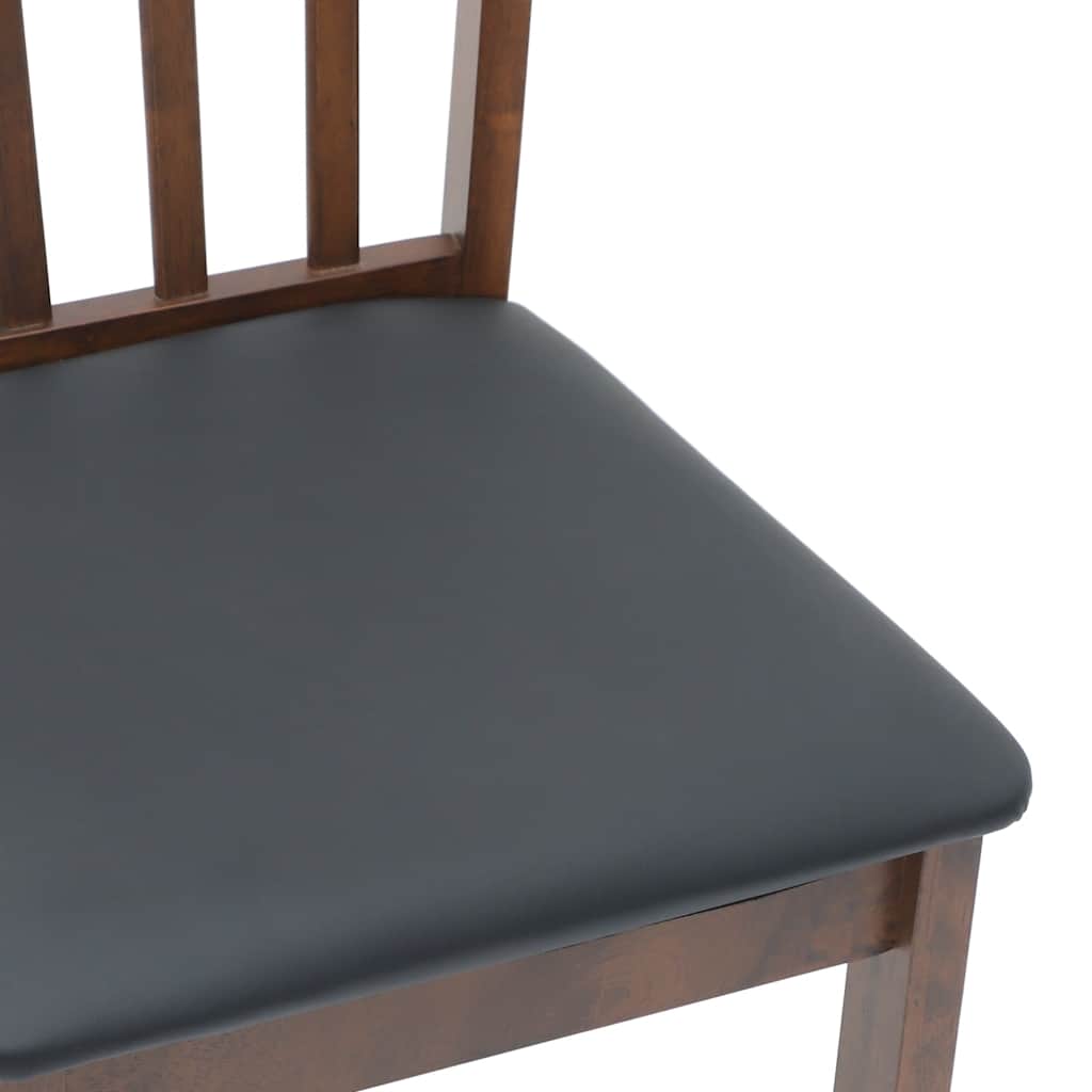 Eetkamerstoelen met kussens 2 st massief hout rubber bruin