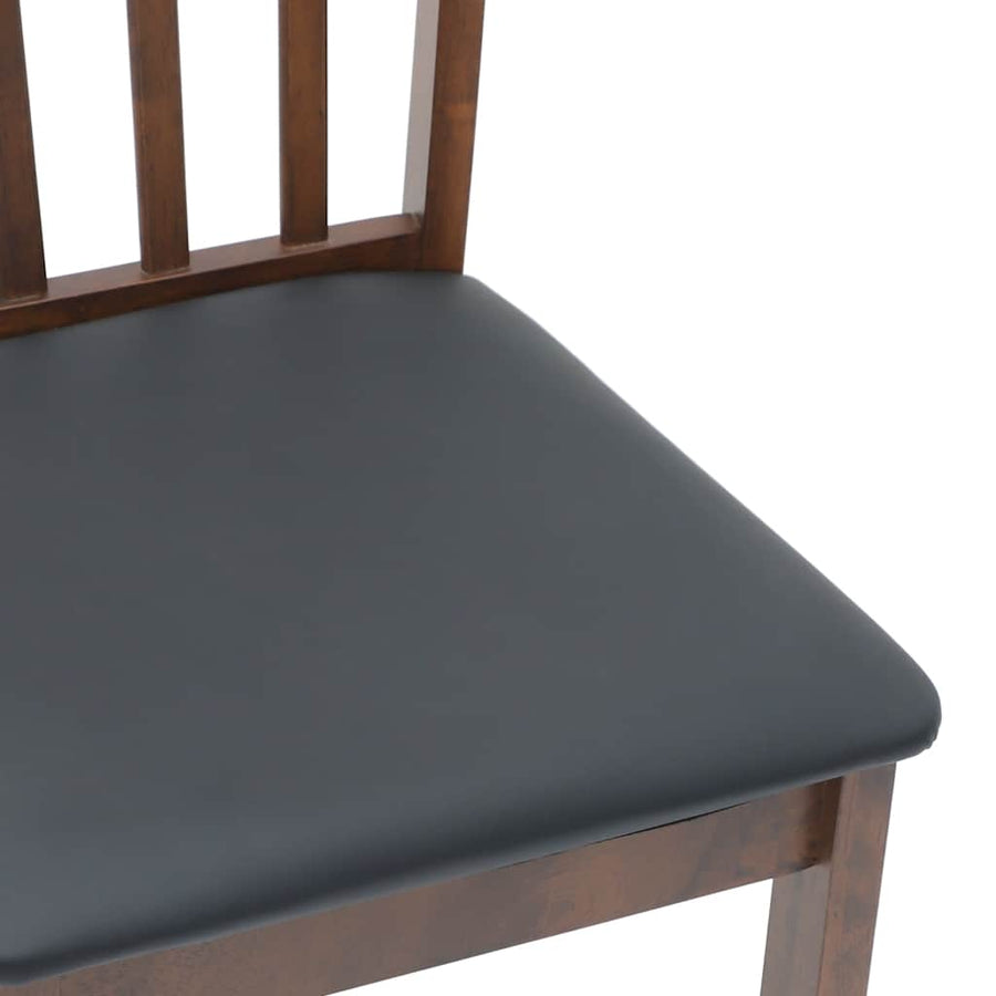 Eetkamerstoelen met kussens 2 st massief hout rubber bruin