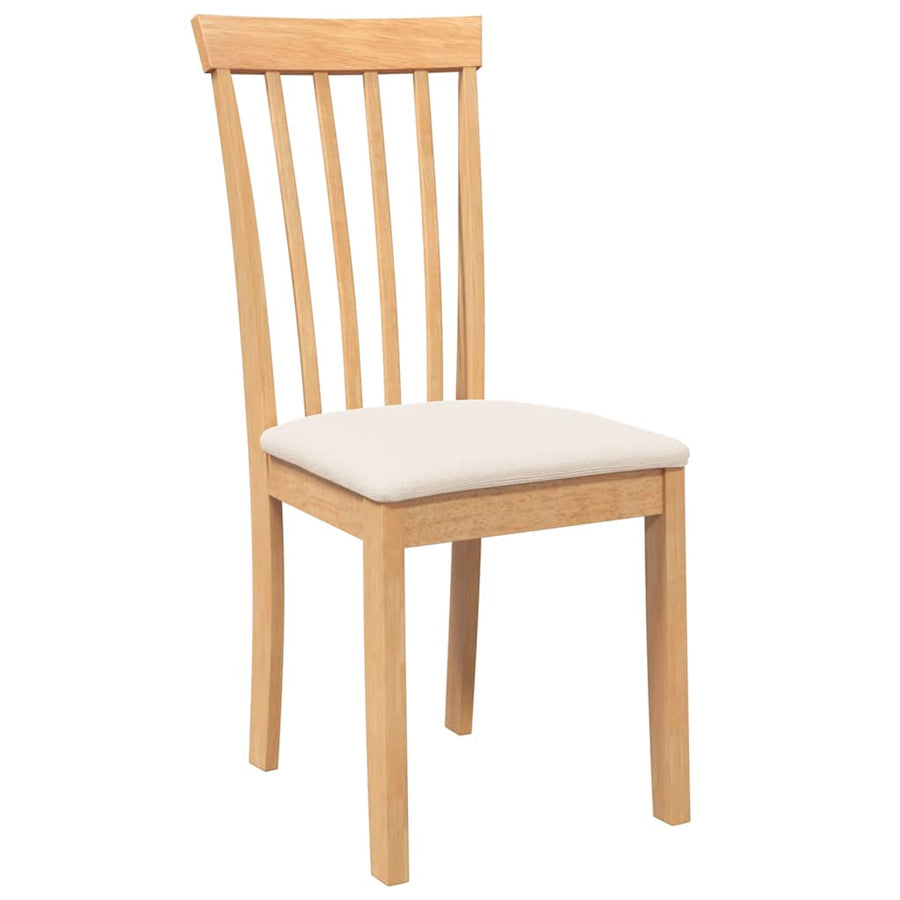 Eetkamerstoelen met kussens 2 st massief hout naturel rubber