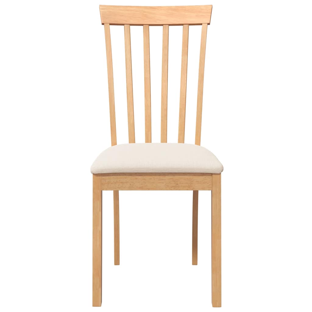 Eetkamerstoelen met kussens 2 st massief hout naturel rubber