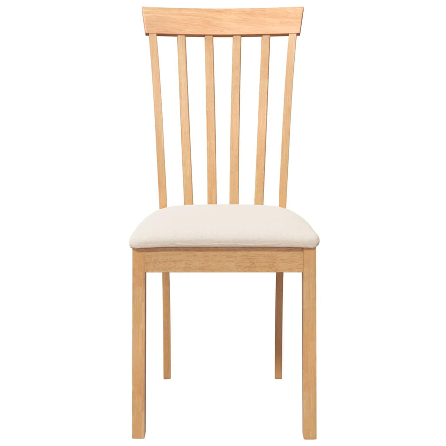 Eetkamerstoelen met kussens 2 st massief hout naturel rubber