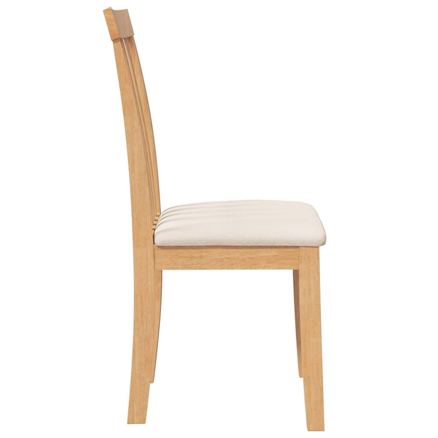 Eetkamerstoelen met kussens 2 st massief hout naturel rubber