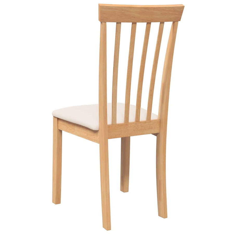 Eetkamerstoelen met kussens 2 st massief hout naturel rubber