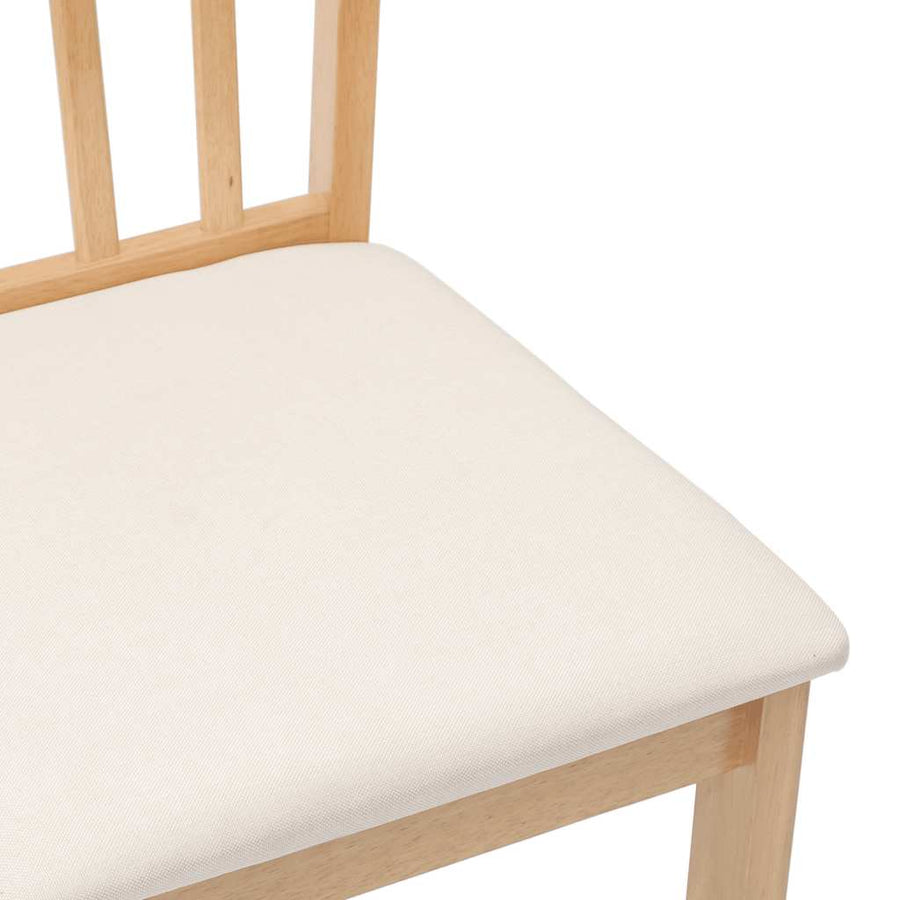 Eetkamerstoelen met kussens 2 st massief hout naturel rubber