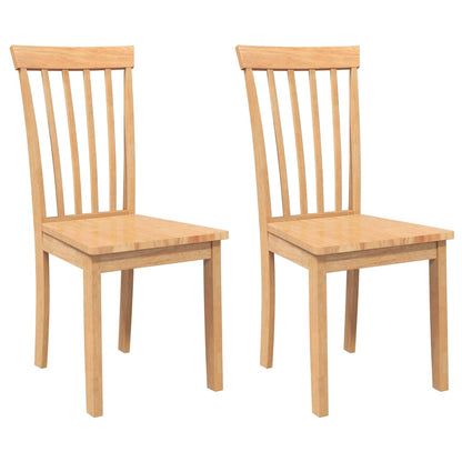 Eetkamerstoelen 2 st massief hout naturel rubber