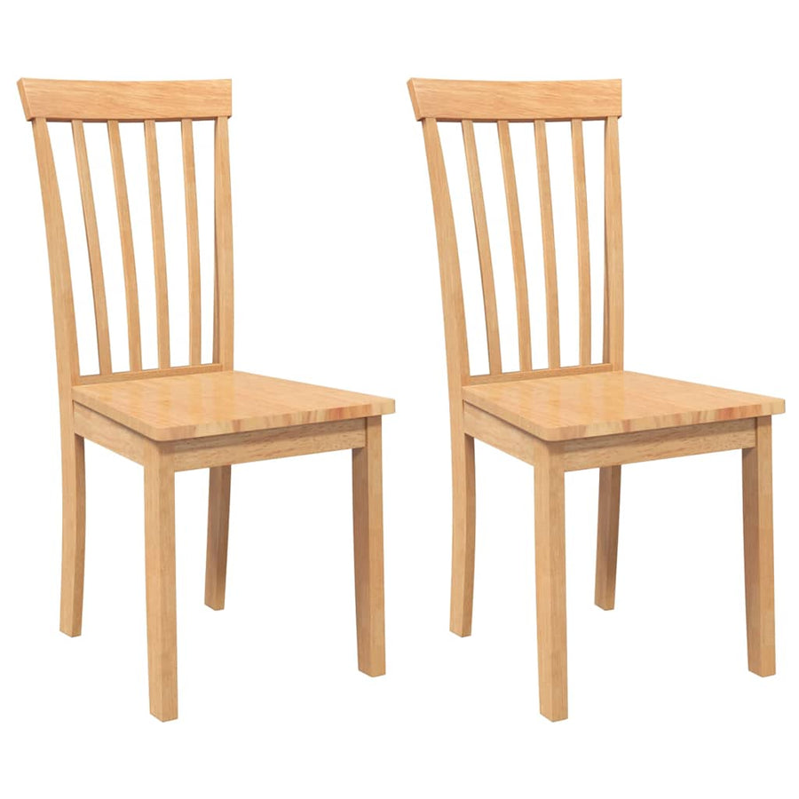 Eetkamerstoelen 2 st massief hout naturel rubber