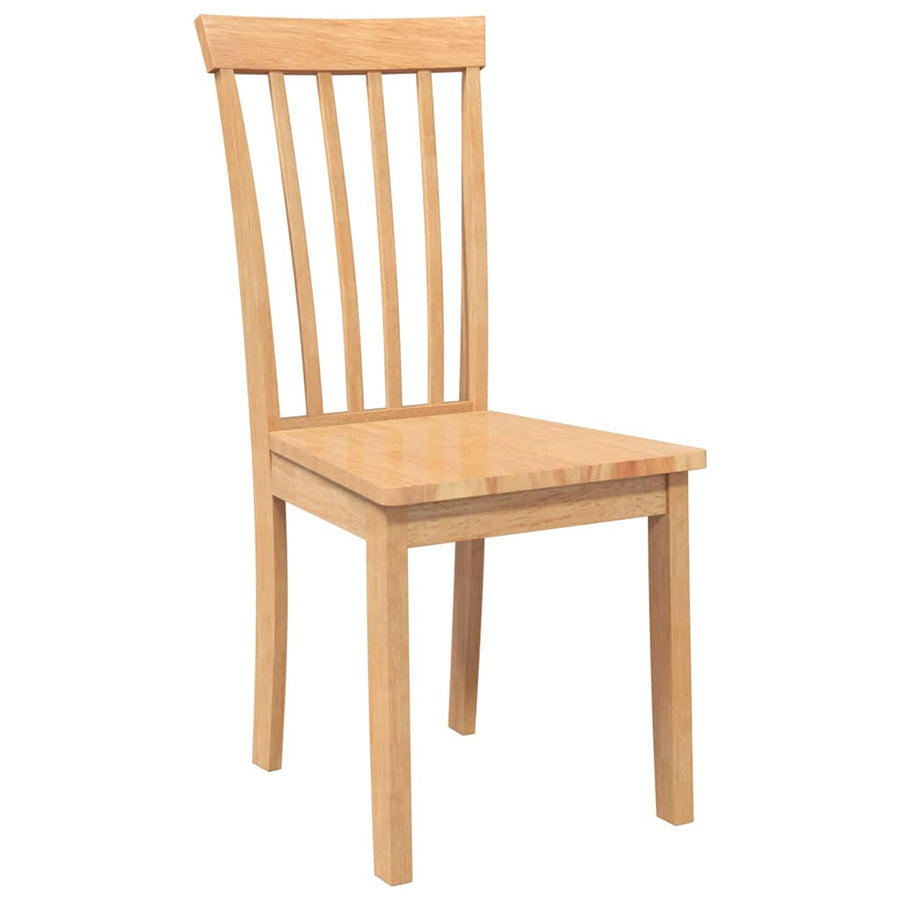 Eetkamerstoelen 2 st massief hout naturel rubber
