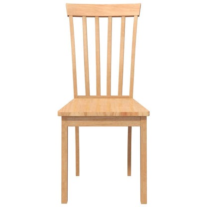 Eetkamerstoelen 2 st massief hout naturel rubber