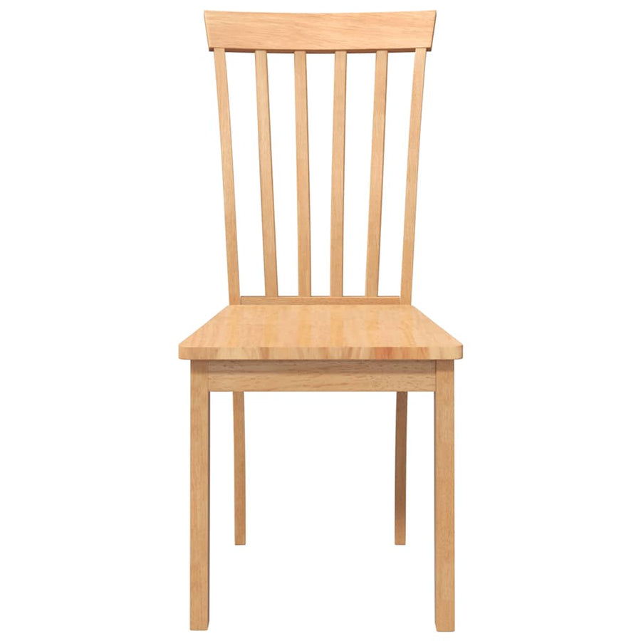 Eetkamerstoelen 2 st massief hout naturel rubber