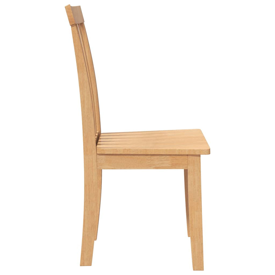 Eetkamerstoelen 2 st massief hout naturel rubber