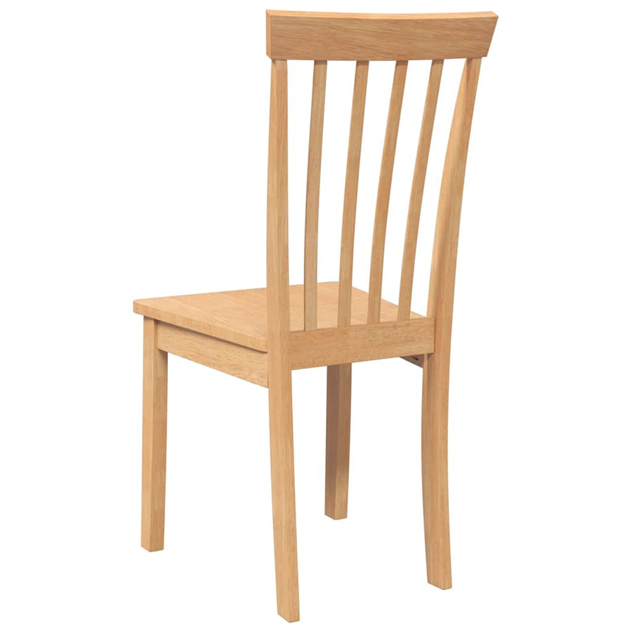 Eetkamerstoelen 2 st massief hout naturel rubber