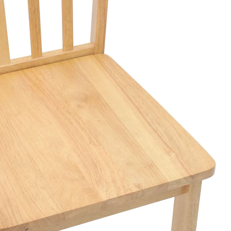 Eetkamerstoelen 2 st massief hout naturel rubber