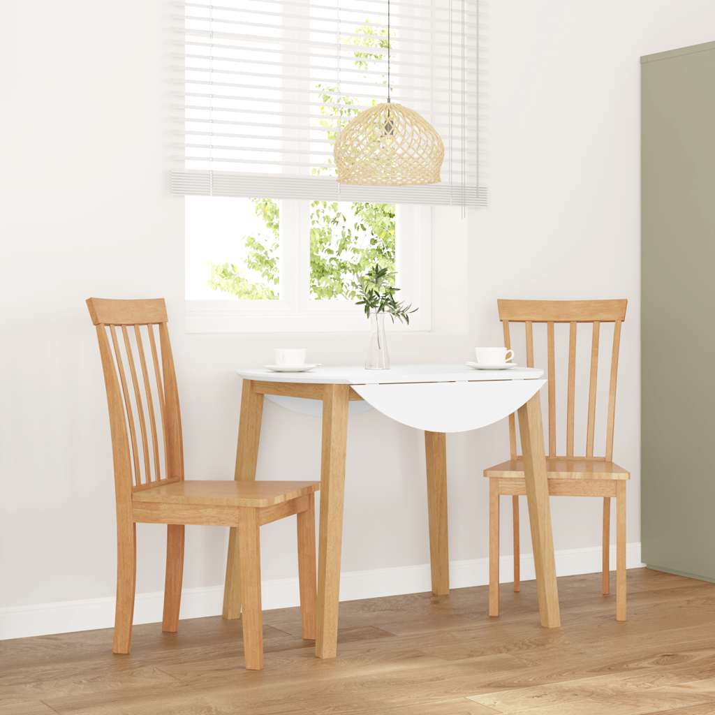 Eetkamerstoelen 2 st massief hout naturel rubber