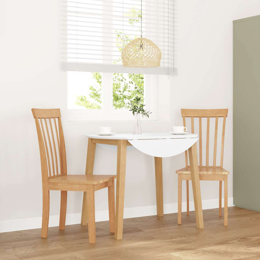 Eetkamerstoelen 2 st massief hout naturel rubber