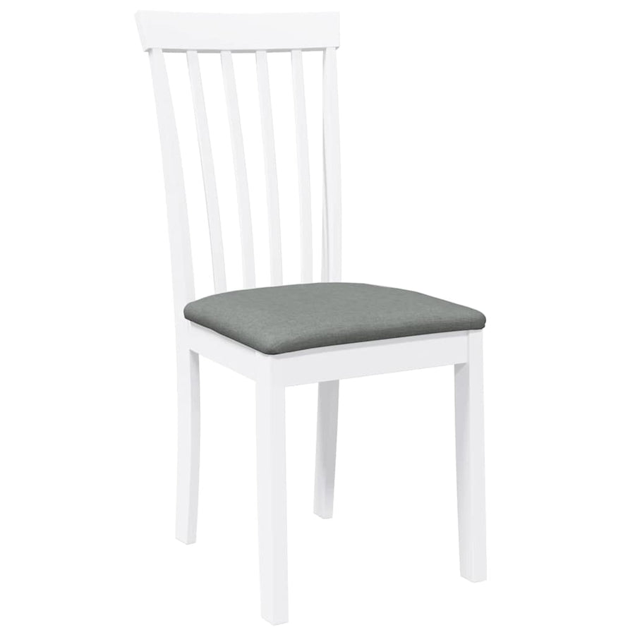 Eetkamerstoelen met kussens 2 st massief hout rubber wit