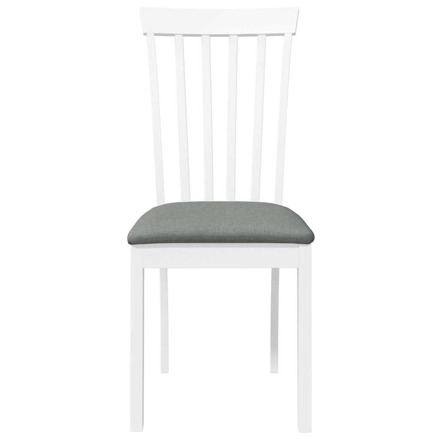 Eetkamerstoelen met kussens 2 st massief hout rubber wit