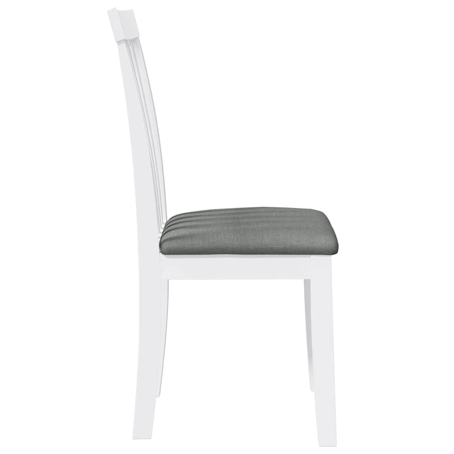 Eetkamerstoelen met kussens 2 st massief hout rubber wit