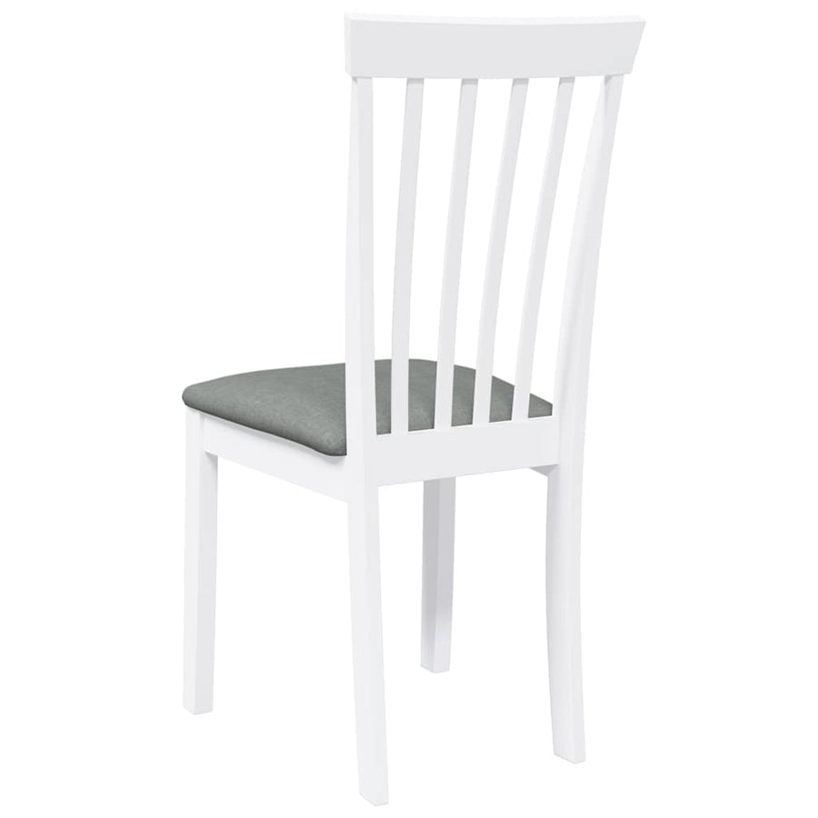 Eetkamerstoelen met kussens 2 st massief hout rubber wit