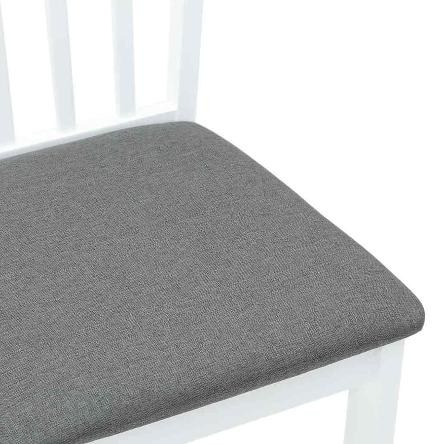 Eetkamerstoelen met kussens 2 st massief hout rubber wit