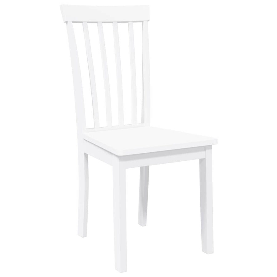 Eetkamerstoelen 2 st massief hout rubber wit